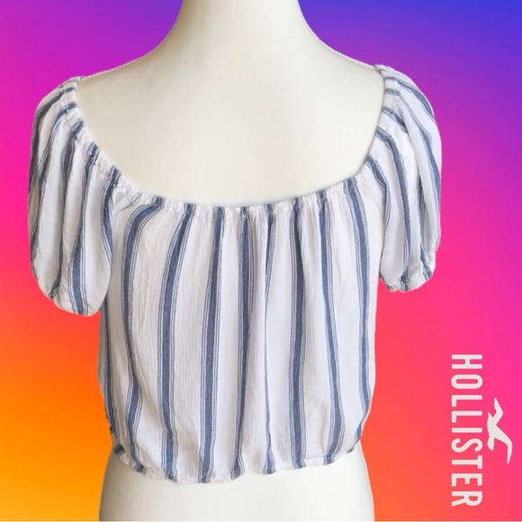 Hollister Blue and White Striped Blouse - Picture 8 of 11